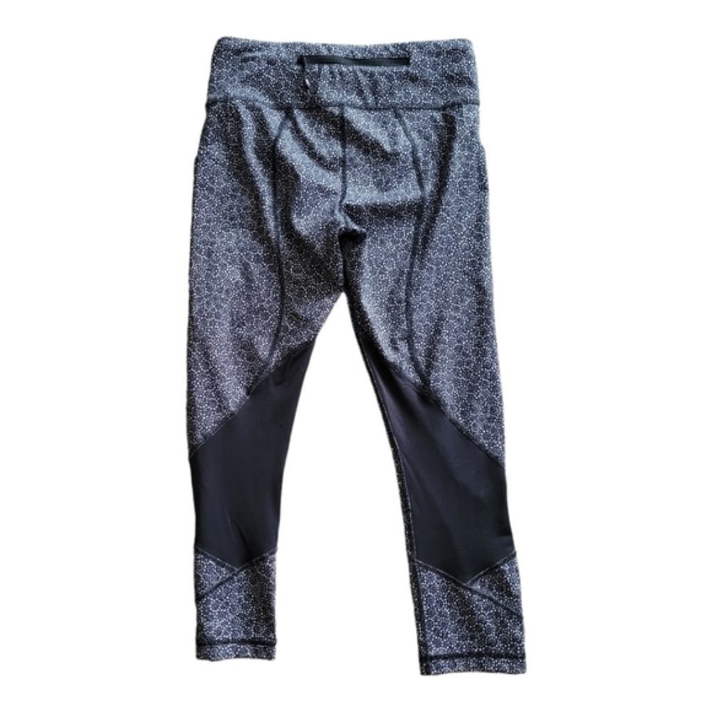 Lululemon Pace Rival Crop Freckle Flower Black White/Black size 4 - Picture 2 of 15